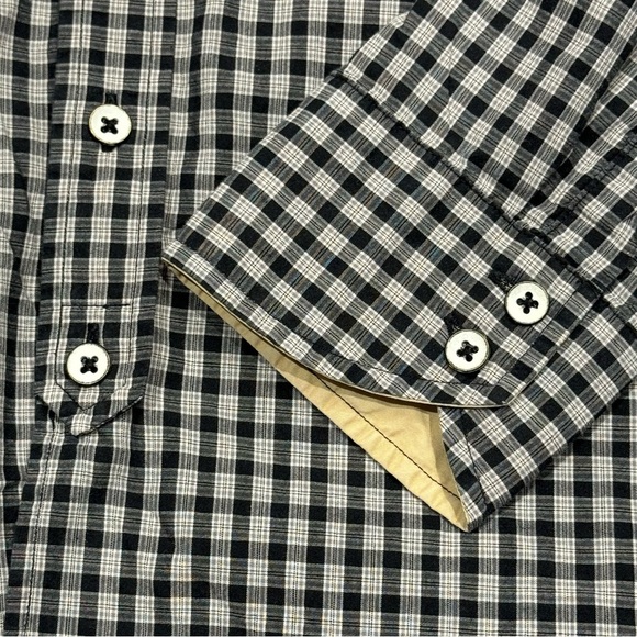 Rag & Bone Sz L Shirt Men’s Black & White Plaid Button Down Cotton Classic - Picture 4 of 6